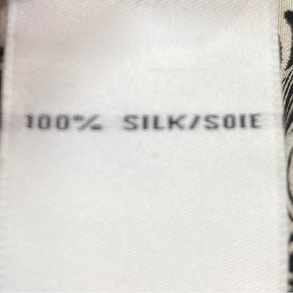 DIANE VON FURSTENBERG Black and White Silk Long Sleeve Top - Picture 8 of 8